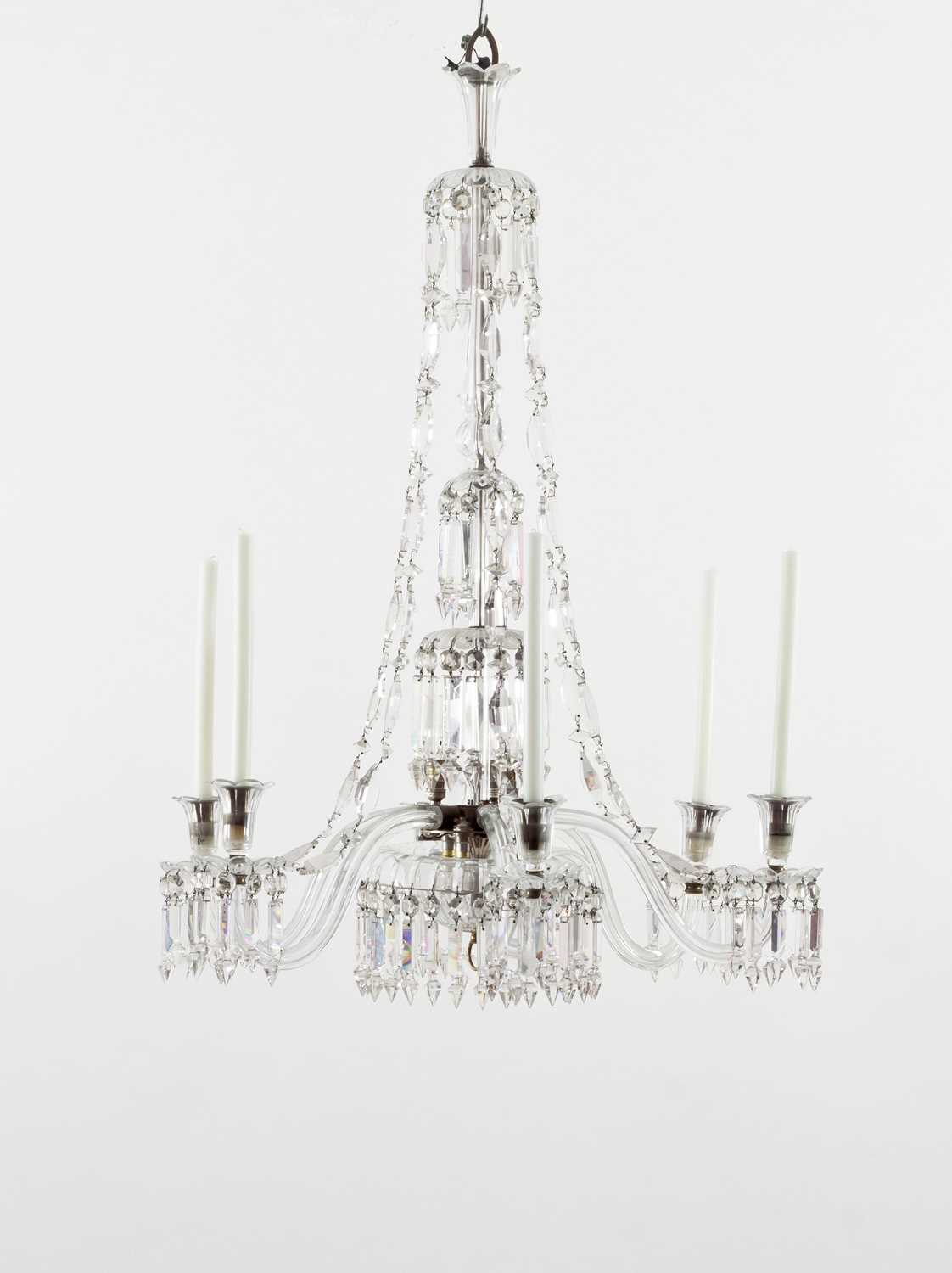 Lot 752 - A cut glass chandelier, attributed to F & C...
