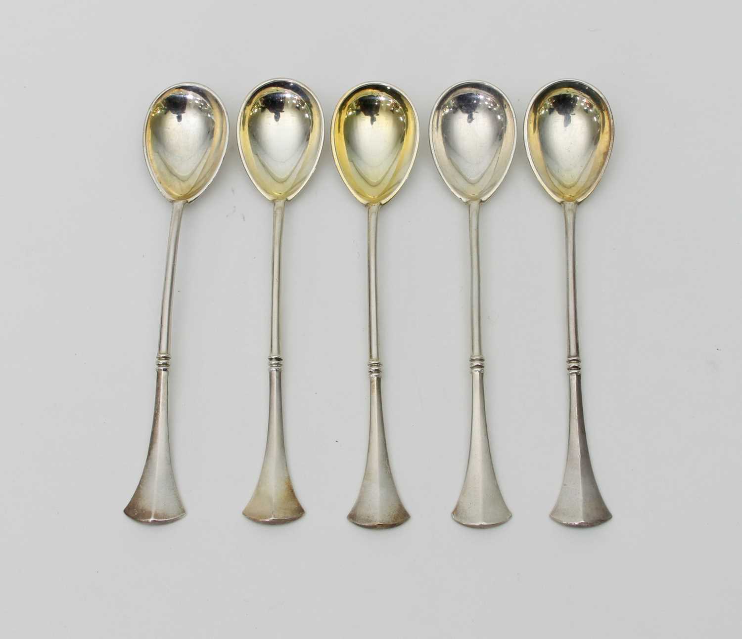 Lot 472 - A set of five Russian 84 standard silver...