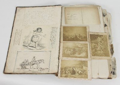 Lot 391 - A scrap album the front inside cover page with...
