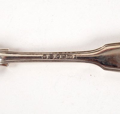Lot 14 - Ten Victorian silver fiddle and thread pattern...