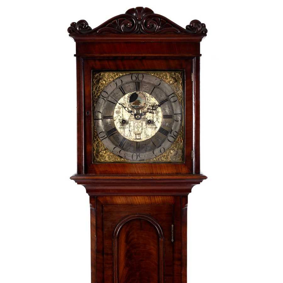 Lot 1046 - An 18th Century mahogany cased penny-moon...