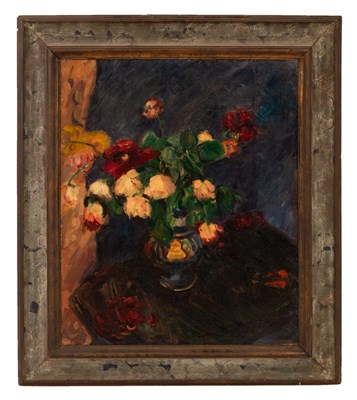 Lot 3 - Sir Matthew Smith (1879-1959)/Roses in a Blue...
