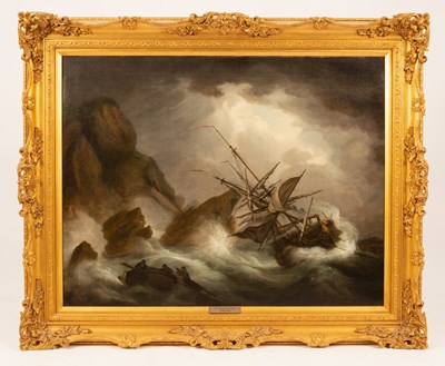 Lot 59 - Circle of Nicholas Pocock/A Shipwreck/with...