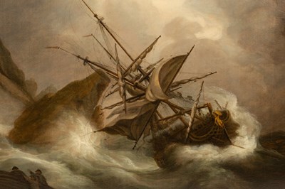 Lot 59 - Circle of Nicholas Pocock/A Shipwreck/with...