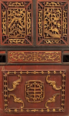 Lot 585 - A Chinese bridal carrying chair or sedan chair,...