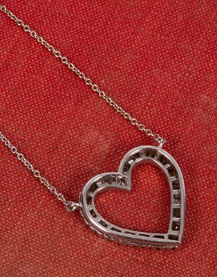 Lot 108 - A diamond-set heart-shaped pendant