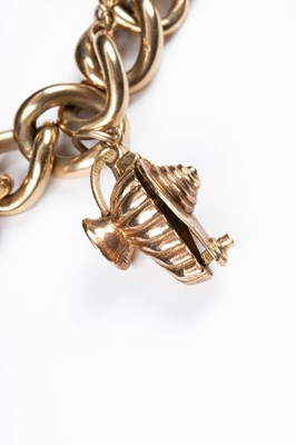 Lot 208 - A 9ct yellow gold charm bracelet