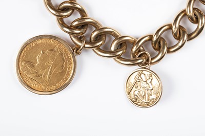 Lot 208 - A 9ct yellow gold charm bracelet