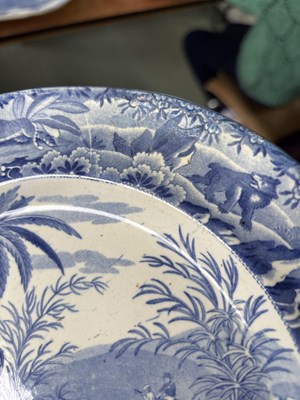 Lot 505 - A group of Spode blue and white pearlware from the 'Indian Sporting' series