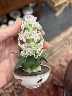 Lot 521 - Two Continental porcelain trompe l'oeil flower pots