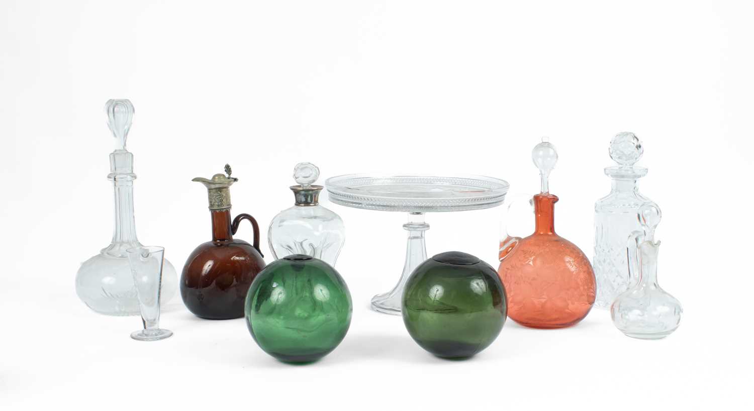 Lot 551 - Five various Continental glass decanters