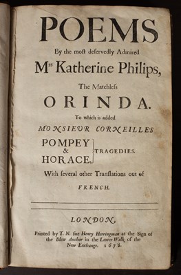 Lot 348 - Philips (Katherine) Poems by the most deservedly admired Mrs Katherine Philips
