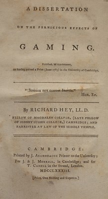 Lot 347 - Hey, Richard (1745-1835) Three related Dissertations