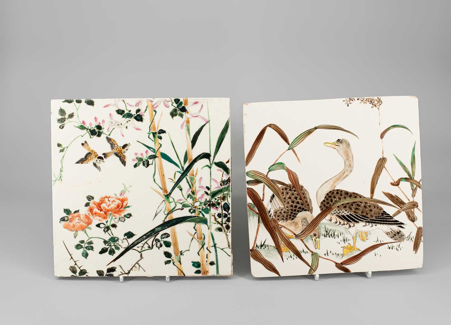 Lot 532 - Two Minton tiles
