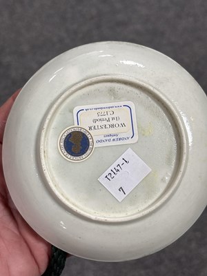 Lot 516 - A Worcester chrysanthemum-moulded teabowl and saucer