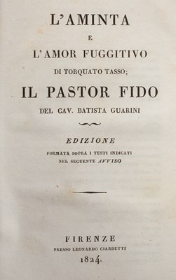 Lot 256 - Tasso (Torquato) L'Aminta e L'Amor Fuggitivo ... Il Pastor Fido