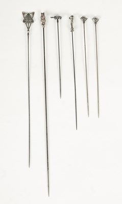 Lot 26 - Six Edwardian hatpins