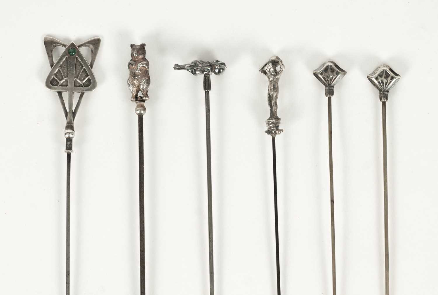 Lot 26 - Six Edwardian hatpins