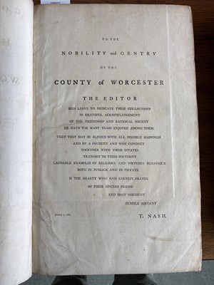 Lot 415 - Nash (Thomas) Collections for the History of Worcestershire