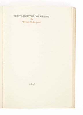 Lot 269 - [Doves Press] Shakespeare (William) The Tragedy of Coriolanus