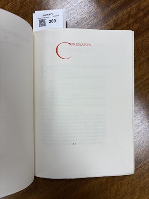 Lot 269 - [Doves Press] Shakespeare (William) The Tragedy of Coriolanus