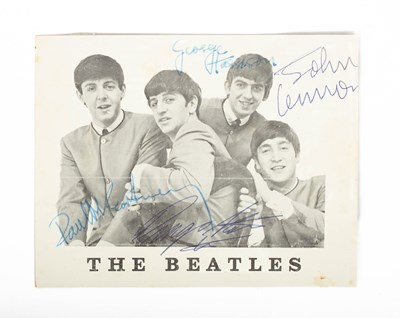 Lot 268 - [Beatles Signatures] An original 1963 black and white Beatles Fan Club postcard