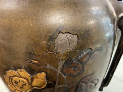 Lot 246 - A pair of Japanese bronze vases