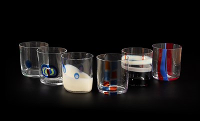 Lot 482 - Six Italian art glass tumblers by Carlo Moretti