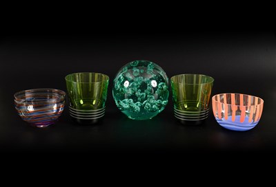 Lot 484 - Two Italian art glass oval bowls by Carlo Moretti