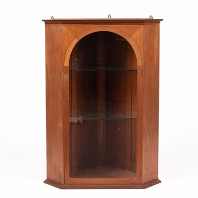 Lot 14 - A mahogany hanging corner cupboard