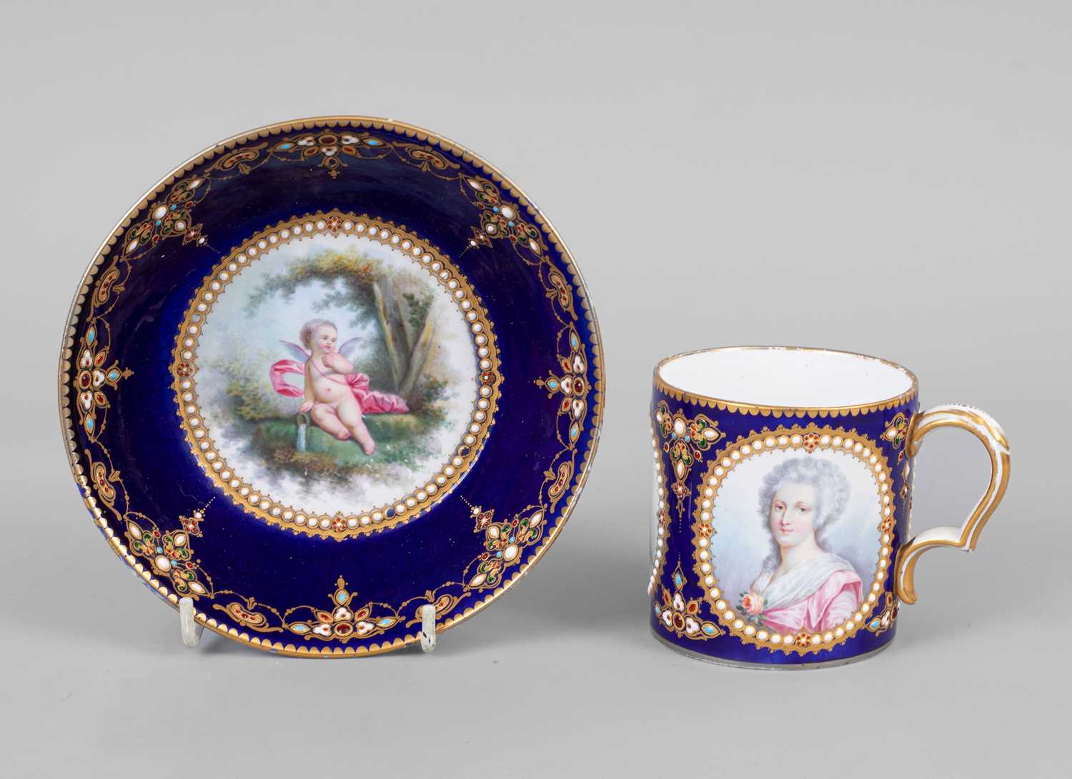 Lot 273 - A French Sèvres style cabinet cup and saucer