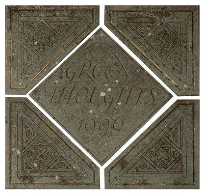Lot 508 - A slate floor piece inscribed Green Thoughts