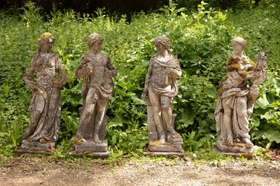 Lot 524 - A set of four composition stone figures of the Arts