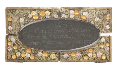 Lot 565 - An oval slate plaque with inscription