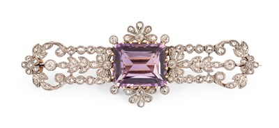 Lot An Edwardian Belle Époque amethyst and diamond brooch