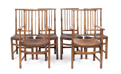 Lot 13 - A set of six oak spindle back dining chairs