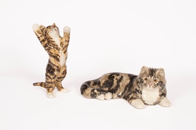 Lot 473 - Two Winstanley pottery cats