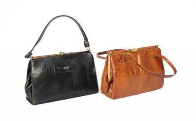 Lot 381 - A Mappin & Webb style snakeskin handbag