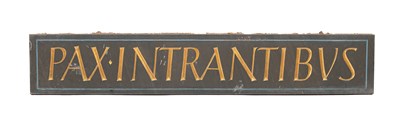 Lot 499 - A carved slate wall plaque inscribed Pax Intrantibus